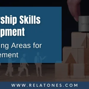 The image highlights the key areas for leadership development.